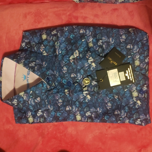 New with tags mens bertigo dress shirt size medium - Picture 1 of 3